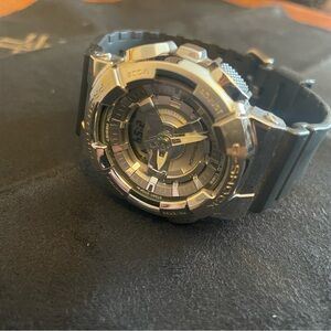 G Shock Black and Silver Analog-Digital Watch